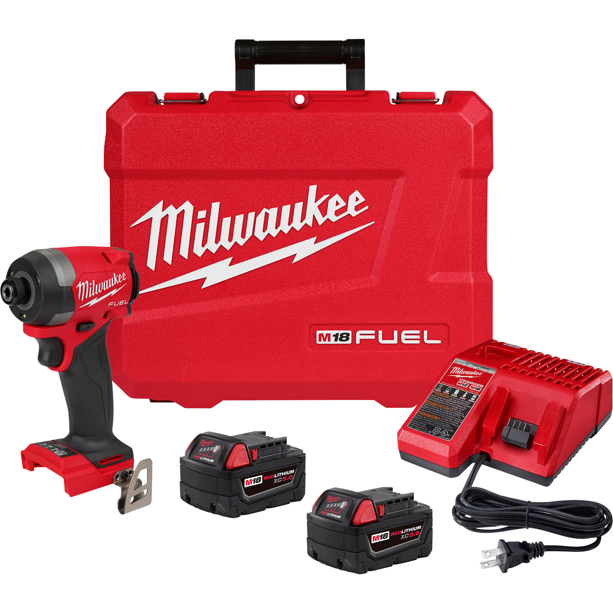 Milwaukee M18 FUEL 1/4in. Hex Impact Driver Kit, Tool with Battery Pack and Charger, Model# 2953-22